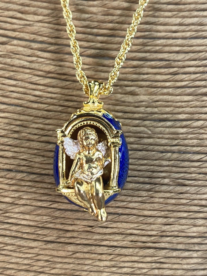 I Am Edgar Berebi My Vintage Angel Of The Light Egg Pendant 1999 Never Worn - Image 2 of 4