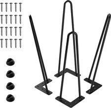 18 Inch Hairpin Legs for Furniture Set of 4, Heavy Duty Industrial Metal Table L