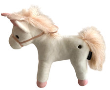 FAO Schwarz Plush Unicorn White Pink Glittery Sparkles Toy Stuffed Animal