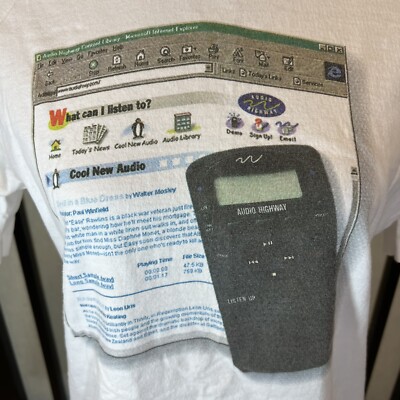 1997 Audio Highway Launch Team T Shirt 1st MP3 Player the Listen Up USA Size L