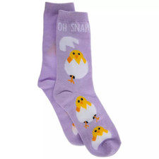 Ladies Easter Crew Socks Smart Oh Snap Size 4 - 10 Teacher dress up baby chick