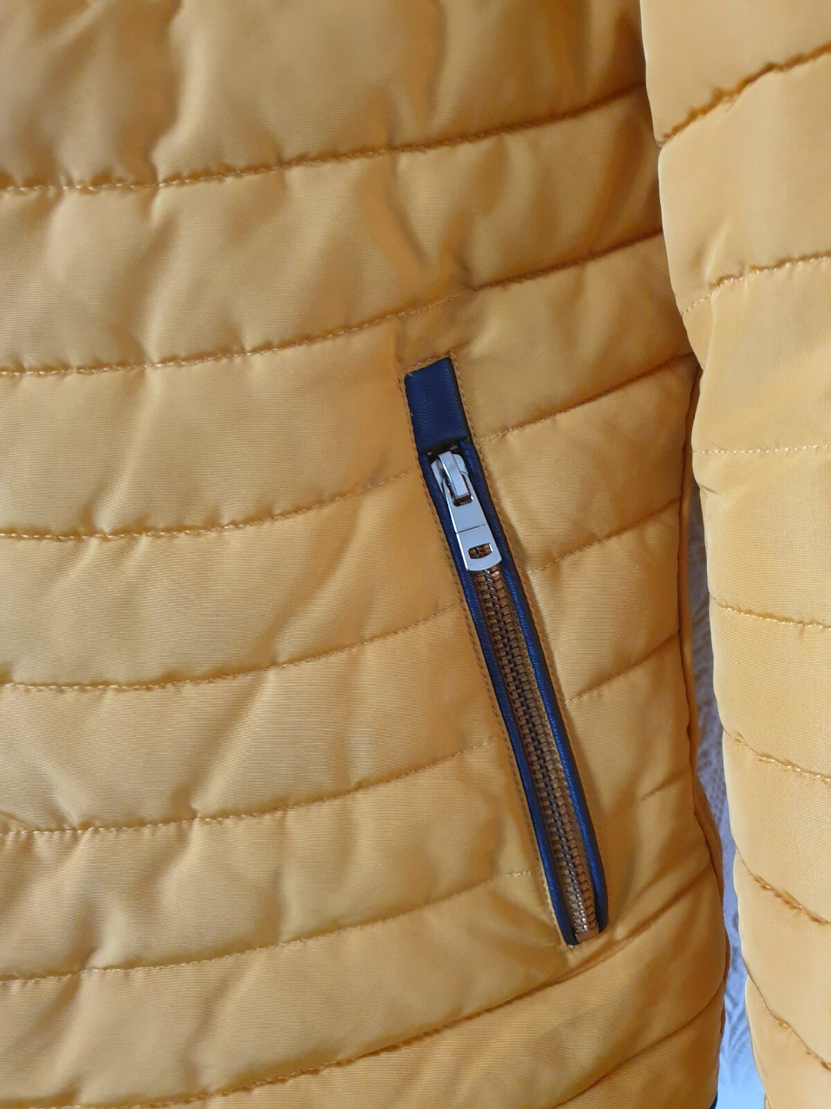 ZARA yellow mustard Quilted Puffer Padded fur collar … Gem