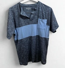 Galaxy By Harvic Shirt Mens XL Blue Short Sleeve Pocket Crew Neck New With Tags