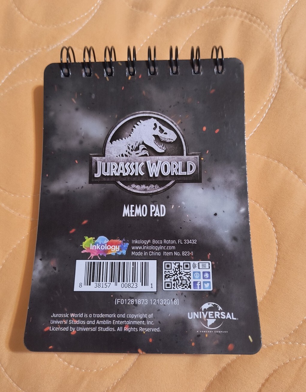 Jurassic World Dinosaurs Memo Pad 6 in X 4.5 Spiral Notebook 130 Ct ...