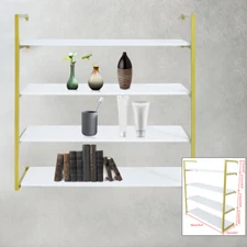 4 Layer Wall Mount Bookshelf Floating Shelf Toys Plant Photos Display Rack Decor