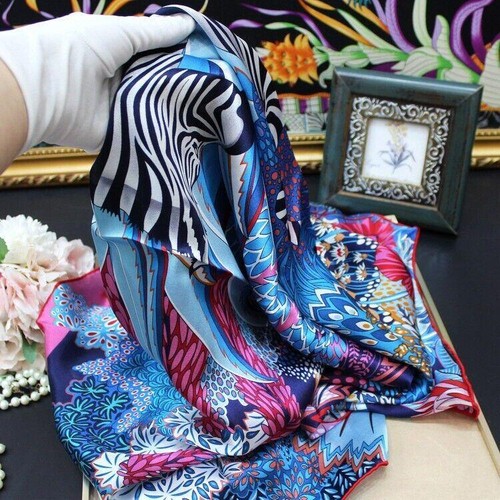 43" Women’s 100% Mulberry Silk Scarf Square Large Scarf Wraps Shawl KM0150 - Picture 75 of 97