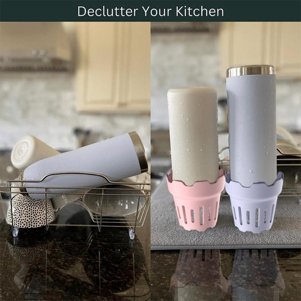 Faster Drying Water Bottles Drying Rack Dishwasher Safe Drinkware Rack
