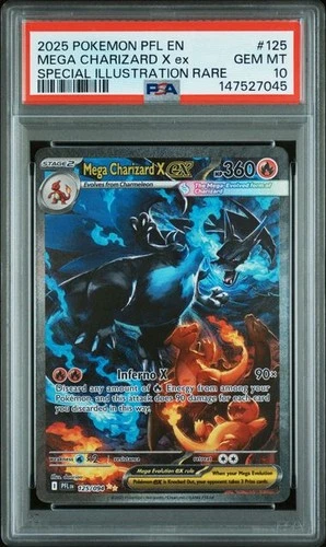 Pokemon Mega Charizard X ex Phantasmal Flames SIR #125 PSA 10