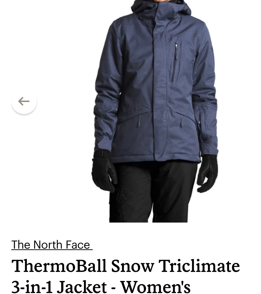 The North Face ThermoBall Snow Triclimate Hooded 3-In-1 Jacket Size XS
Opens in a new window or tab
