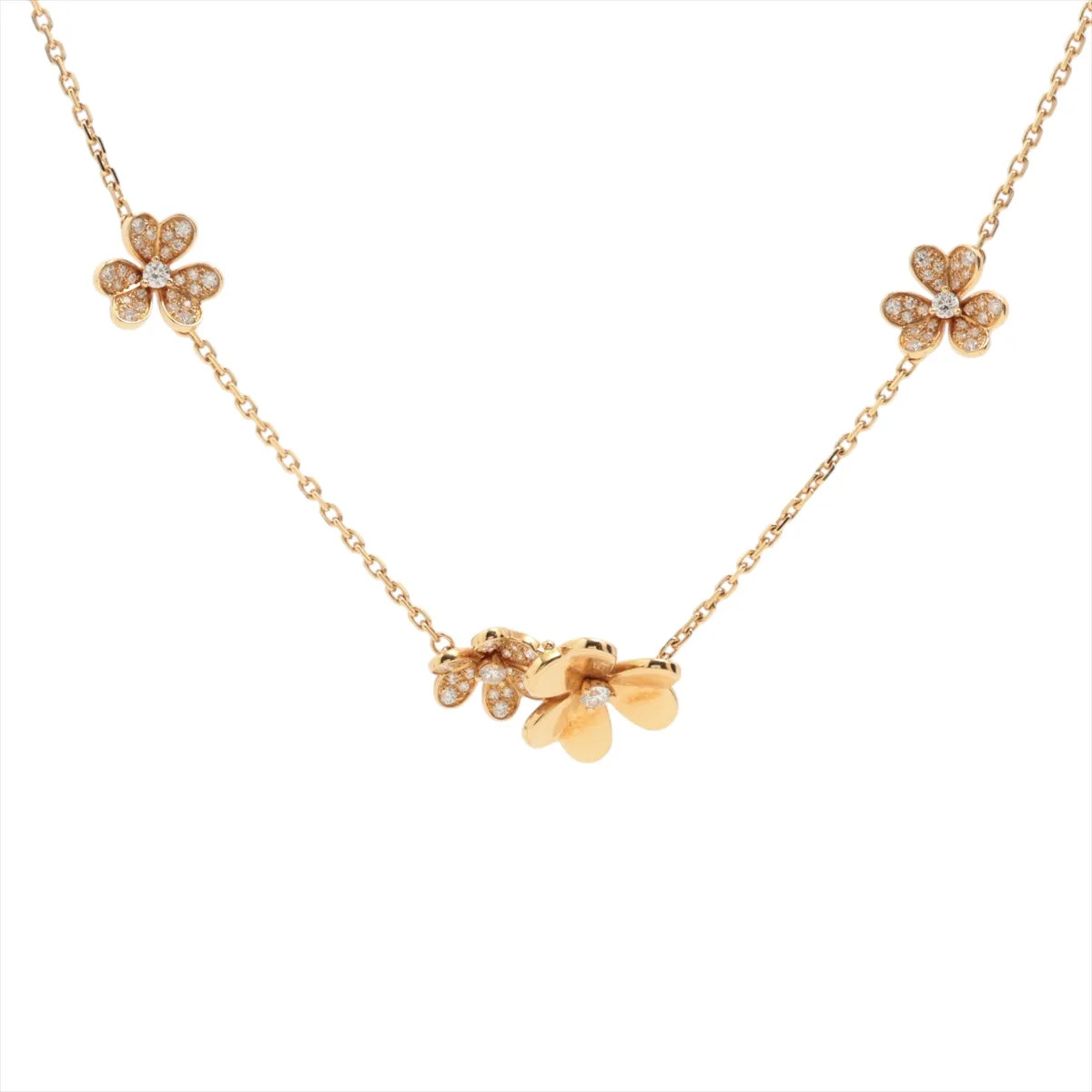 Van Cleef & Arpels Frivole 9 flowers diamond Necklace 750(YG) 16.9g
