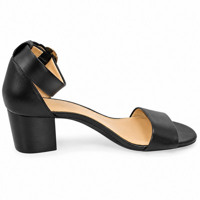 MICHAEL KORS Serena Flex Black Leather Block Heel Sandals Womens Size 6M
