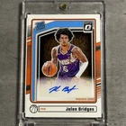 Jalen Bridges Auto 2024-25 Panini Donruss Rated Rookie Signatures #288 Suns RC