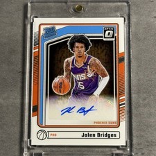Jalen Bridges Auto 2024-25 Panini Donruss Rated Rookie Signatures #288 Suns RC