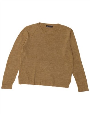 Marks & Spencer Damen Pullover Pulli U-Boot-Ausschnitt UK 14 Medium Beige Acryl EK02