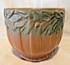 Vintage unmarked McCoy 6 3/4" large Sand Butterfly Jardiniere Brown Ribbed — photo 8