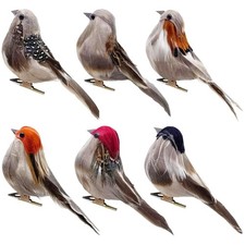 Künstliche Vögel Federschaum Künstliche Federvögel Spatz Ornamente mit Clips ...