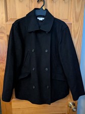 J. Crew Pea Coat - Wool Blend - Black Women's M