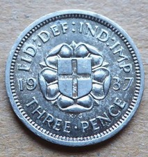 1937 Silver Three pence.