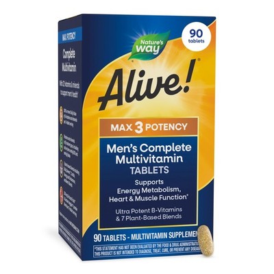 Nature's Way Alive! Men s Max3 Potency Daily 90 Count (Pack of 1)