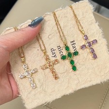 Cross Necklace for Women Dainty 14k Gold Pendant Necklaces