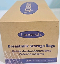 Lansinoh Breastmilk Storage Bags Pre-Sterilized 200 Count - New In Open Box