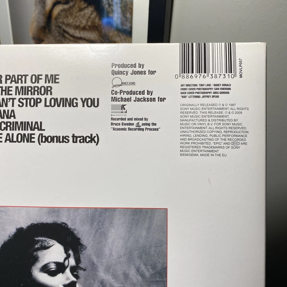MICHAEL JACKSON - BAD (180g VINYL LP)  1987 / 2009!!  RARE!!!  MUSIC ON MOVLP057 - Image 3 of 4