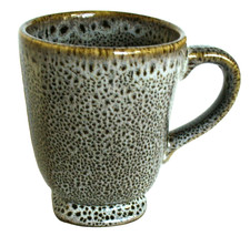 ANIMAL PRINT Specled STONEWARE Mug GLAZED Tapered ROUND Square Foot 5"x3.75" EC