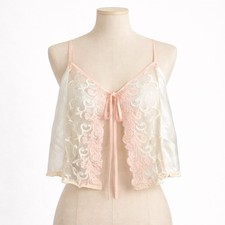 Vintage Lace Satin Cami Pink White S Fairy Tank Top Coquette Lingerie Romantic