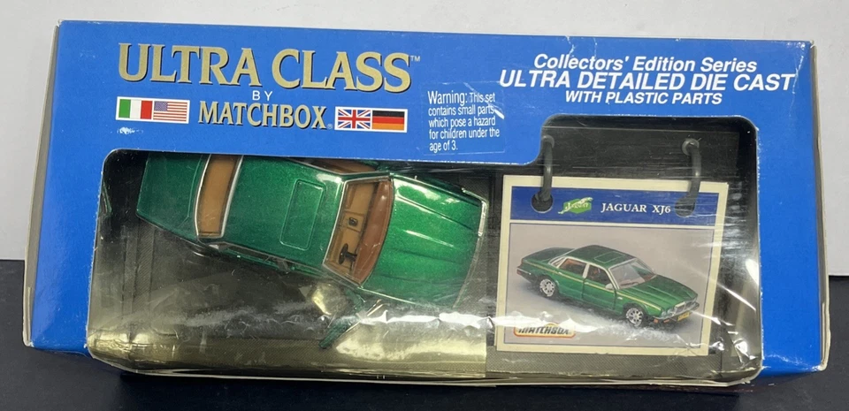 Matchbox 1991 ULTRA CLASS 1:43 Green JAGUAR XJ6 Tech Specs DISPLAY STAND #35500 - Image 4 of 4