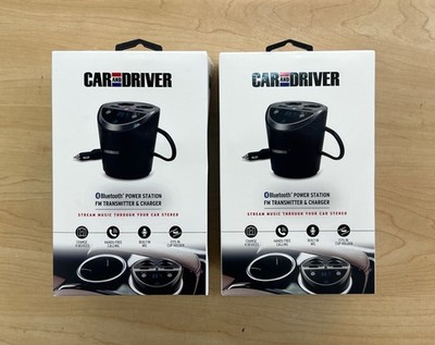 2 Pack Car And Driver Bluetooth Power Station FM Transmitter & Charger