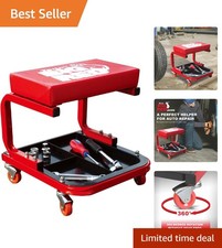 Durable Torin TR6300 Garage Stool: Padded Creeper Seat with Tool Tray Access