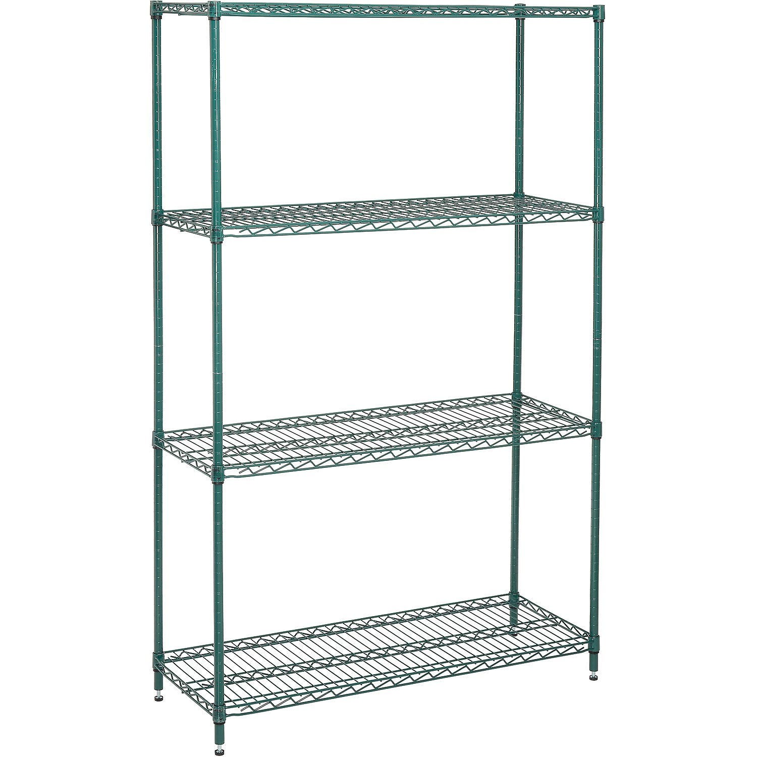 Nexel Medium Duty Wire Shelving Unit Green Epoxy 36"W x 18"D x 74"H