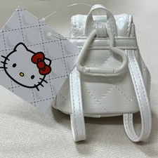 Sanrio Hello Kitty Miniature Quilted Backpack Keyring White Brand New