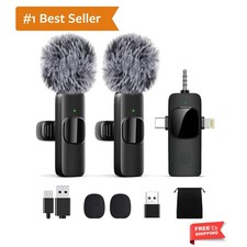 Professional Wireless Lavalier Lapel Microphone for iPhone, iPad, Mini Video ...