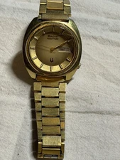 Vintage Accutron 10k Rolled Gold Plate  Tuning Fork Men's Watch As Is