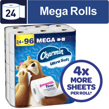 Charmin Ultra Soft Toilet Paper 24 Mega Rolls, 224 Sheets per Roll, 2-Ply Soft