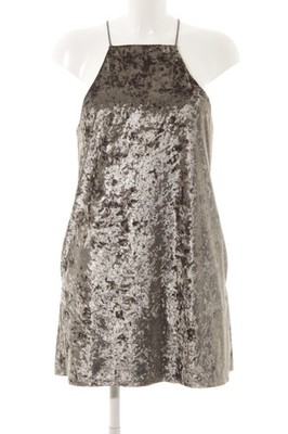 NBD Trägerkleid Damen Kleid Gr. DE 38 dunkelgrün Samt-Optik