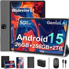 10 Inch 5G Tablet 26GB 256GB Octa Core 2-in-1 Tablets Black JJGJ 2026 Android