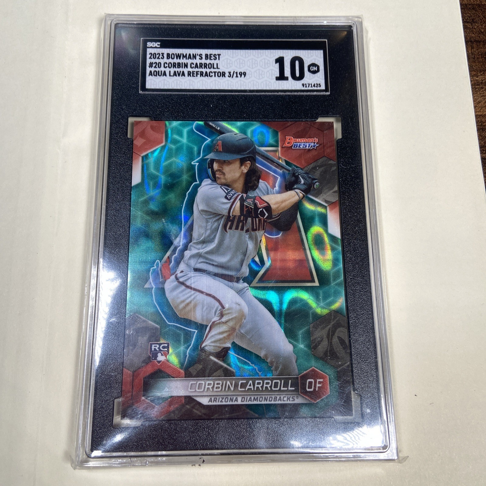 2023 Bowman's Best - Corbin Carroll #20 Aqua Lava Refractor /199 (RC) SGC 10