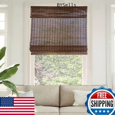 CHICOLOGY Bamboo Roman Window Shades Blinds - 29"x64" Natural Woven Wood
