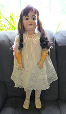 32" Antique Kestner 164 N 17 Bisque Head Doll Sleep Eyes Human Hair Wig Jointed