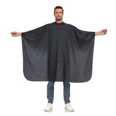 Pinstripe Barber Cape with Soft Silicon Neck Collar | Professional Hair