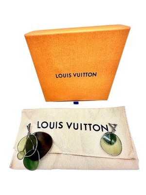 Louis Vuitton Ohrringe Grün Mod MP1533 Chips Modeschmuck OVP Fullset Schmuck