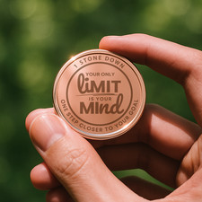 Personalised Weight Loss Milestone Coin – “Your Only Limit is Your Mind”