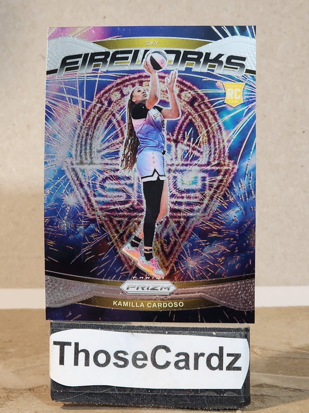 2024 Panini Prizm WNBA Fireworks #4 Kamilla Cardoso