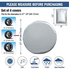 Universal 27-29 Inches Tire Covers Pack RV Wheel Trailer Car Truck Sun Prot JBKI