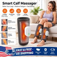 Air Compression Heated Leg Massager Muscles Relax Calf Circulation Foot Massage