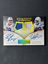 2007 Exquisite Peyton Manning Wayne Addai Gonzalez Quad Signature Patch Auto /5