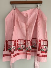 Vintage MCM Pink Gingham Apron Granny Cottagecore USA Cotton Pockets