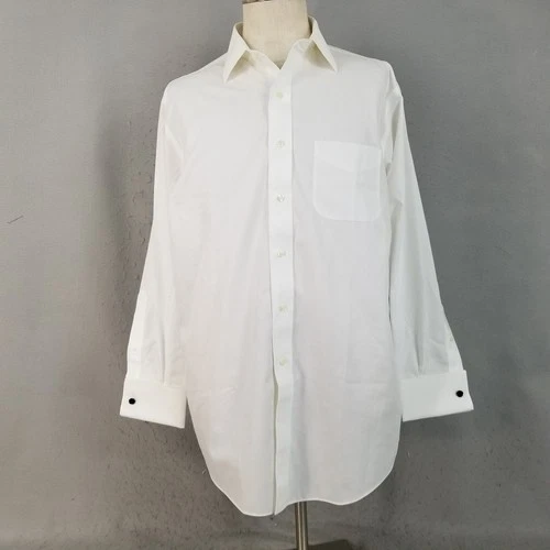Brooks Brothers Dress Shirt Mens 16.5-33 White 346 Non-Iron French Cuff Cotton